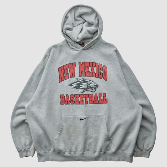 New Mexico Lobos Nike 2000s Hooded Pullover Sweatshirt - Heather Gray - XL by Fanatics Real Vintage
