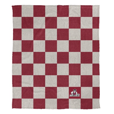 New Mexico State Aggies Pegasus Checkered Logo Patch 50" x 60" Cozy Knit Blanket