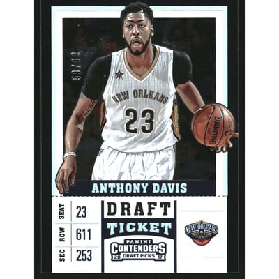 2017-18 Panini Contenders Draft Picks Draft Ticket #2B Anthony Davis/white jersey