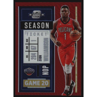 2020-21 Panini Contenders Optic Red #58 Zion Williamson