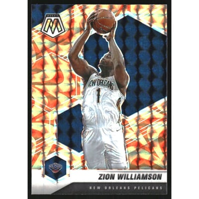2020-21 Panini Mosaic Mosaic Reactive Orange #49 Zion Williamson