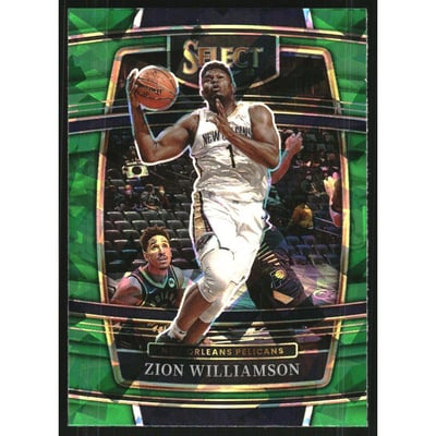 2021-22 Select Prizms Green Cracked Ice #96 Zion Williamson