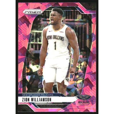 2024-25 Panini Prizm Prizms Pink Ice #10 Zion Williamson