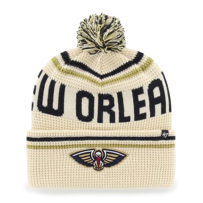 New Orleans Pelicans '47 Quattrle Cuffed Knit Hat with Pom - Natural