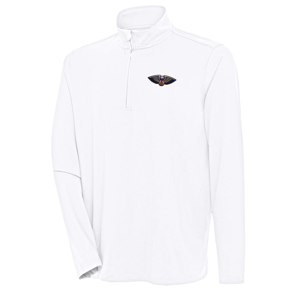  New Orleans Pelicans Antigua Hunk Quarter-Zip Pullover Top - White