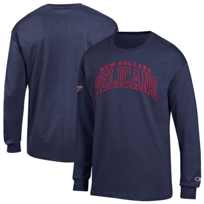  New Orleans Pelicans Champion Jersey Long Sleeve T-Shirt - Navy