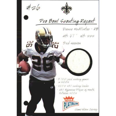 2003 Fleer Platinum Pro Bowl Scouting Report Jerseys #PBSRDM Deuce McAllister