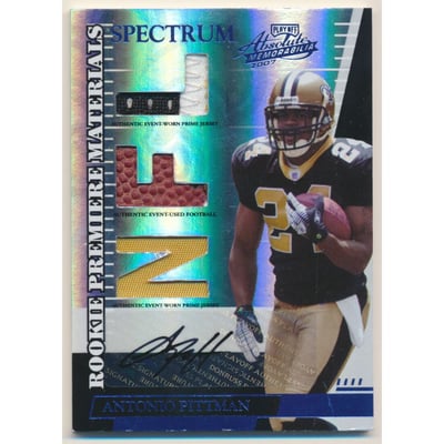 2007 Absolute Memorabilia Rookie Premiere Materials Autographs Spectrum Platinum #283 Antonio Pittman