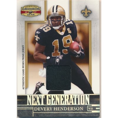 2007 Donruss Gridiron Gear Next Generation Jerseys Prime #33 Devery Henderson