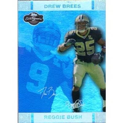 2007 Topps Co-Signers Changing Faces Holosilver Blue #26A Reggie Bush/Drew Brees