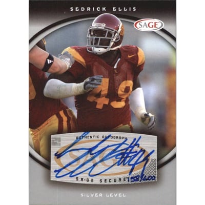 2008 SAGE Autographs Silver #A19 Sedrick Ellis
