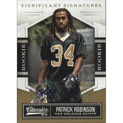 2010 Classics Significant Signatures Gold #178 Patrick Robinson/499