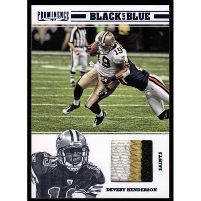 2012 Panini Prominence Black and Blue Materials Prime #6 Devery Henderson/49