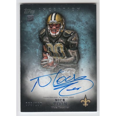 2012 Topps Inception Blue #116 Nick Toon AU