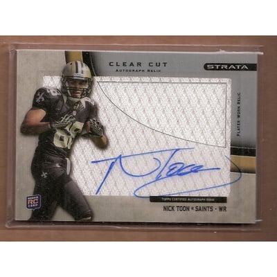 2012 Topps Strata Clear Cut Rookie Relic Autographs #CCARNT Nick Toon