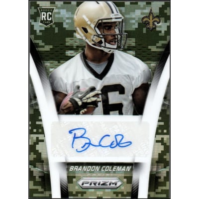 2014 Panini Prizm Rookie Autographs Prizms Camo #ARBC1 Brandon Coleman/125