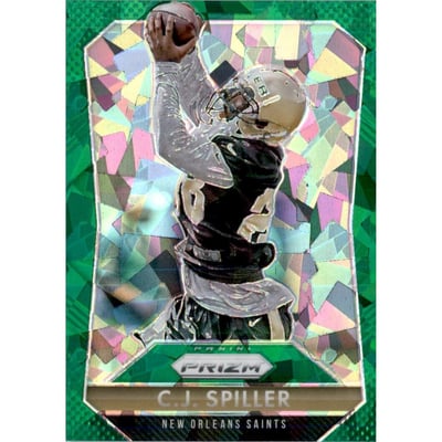 2015 Panini Prizm Prizms Green Cracked Ice #97 C.J. Spiller