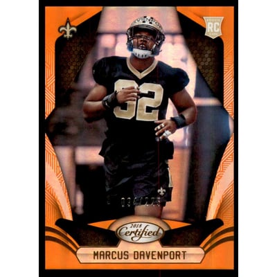 2018 Certified Mirror Orange #157 Marcus Davenport