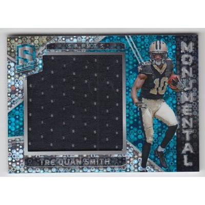 2018 Panini Spectra Monumental Memorabilia Neon Blue #25 Tre'Quan Smith