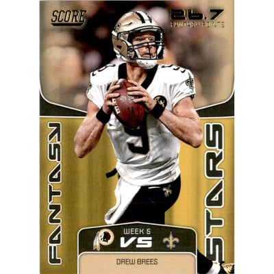 2019 Score Fantasy Stars Gold #6 Drew Brees