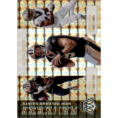 2020 Panini Mosaic Flea Flicker Mosaic #12 Alvin Kamara/Drew Brees/Michael Thomas