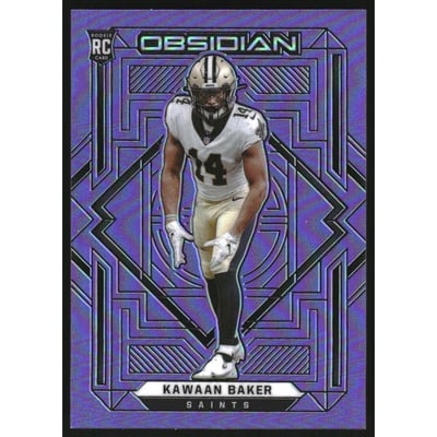 2021 Panini Obsidian Electric Etch Purple Flood #196 Kawaan Baker