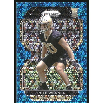 2021 Panini Prizm Prizms No Huddle Blue #391 Pete Werner