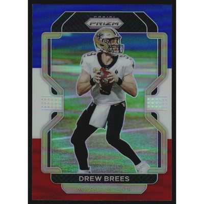 2021 Panini Prizm Prizms Red White and Blue #309 Drew Brees