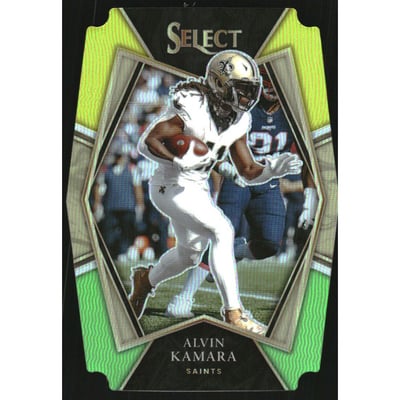 2021 Select Prizm Green and Yellow Die Cut #125 Alvin Kamara