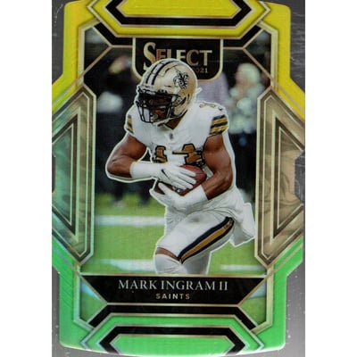 2021 Select Prizm Green and Yellow Die Cut #215 Mark Ingram II