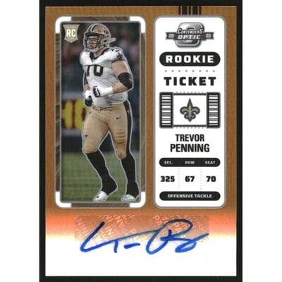2022 Panini Contenders Optic Orange #201 Trevor Penning AU/50