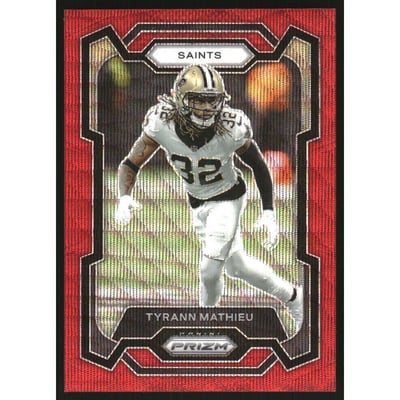 2023 Panini Prizm Prizms Red Wave #218 Tyrann Mathieu