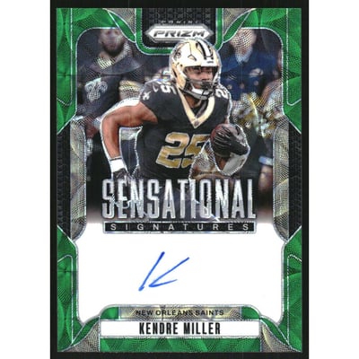 2024 Panini Prizm Sensational Signatures Prizm Green Scope #36 Kendre Miller