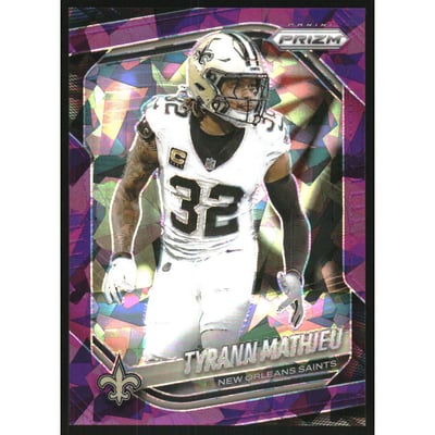 2025 Panini Prizm Prizms Purple Ice #196 Tyrann Mathieu