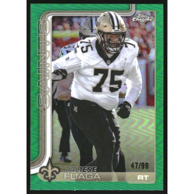 2025 Topps Chrome Green Refractors #219 Taliese Fuaga