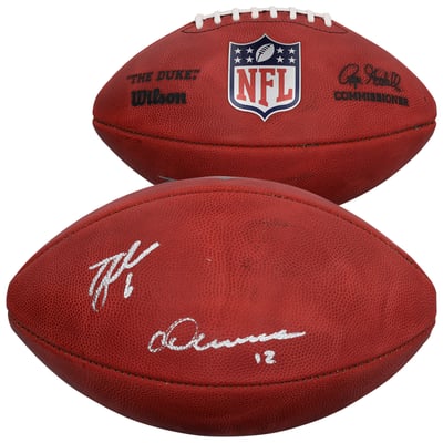 Chris Olave & Tyler Shough New Orleans Saints Autographed Fanatics Authentic Duke Full Color Football