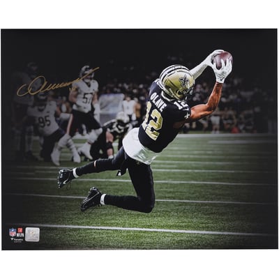 Chris Olave New Orleans Saints Autographed Fanatics Authentic 16" x 20" Touchdown vs. Chicago Bears Spotlight Photograph