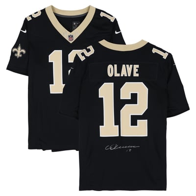Chris Olave New Orleans Saints Autographed Fanatics Authentic Black Nike Vapor F.U.S.E. Limited Jersey