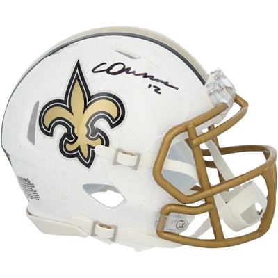 Chris Olave New Orleans Saints Autographed Fanatics Authentic Riddell 2025 Alternate Speed Mini Helmet