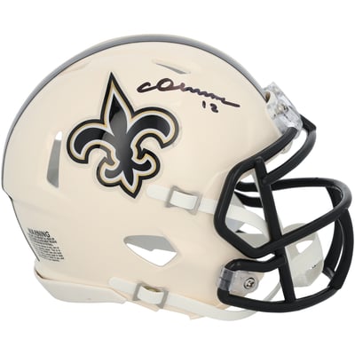Chris Olave New Orleans Saints Autographed Fanatics Authentic Riddell Retro Speed Mini Helmet