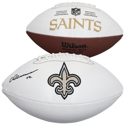 Chris Olave New Orleans Saints Autographed Fanatics Authentic Wilson White Panel Football