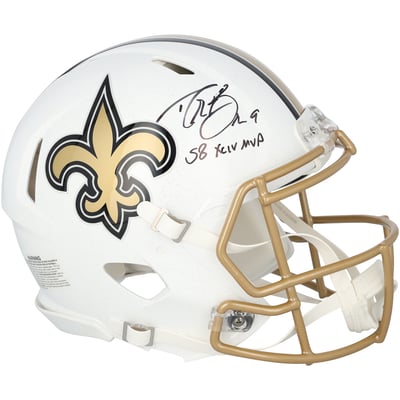 Drew Brees New Orleans Saints Autographed Fanatics Authentic Riddell 2025 Alternate Speed Authentic Helmet with "SB XLIV MVP" Inscription