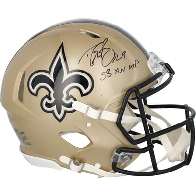 Drew Brees New Orleans Saints Autographed Fanatics Authentic Riddell Speed Authentic Helmet with "SB XLIV MVP" Inscription