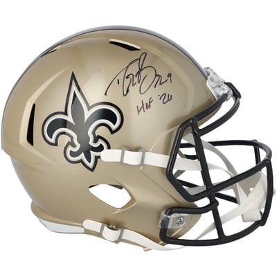 Drew Brees New Orleans Saints Autographed Fanatics Authentic Riddell Speed Replica Helmet with "HOF 26" Inscription