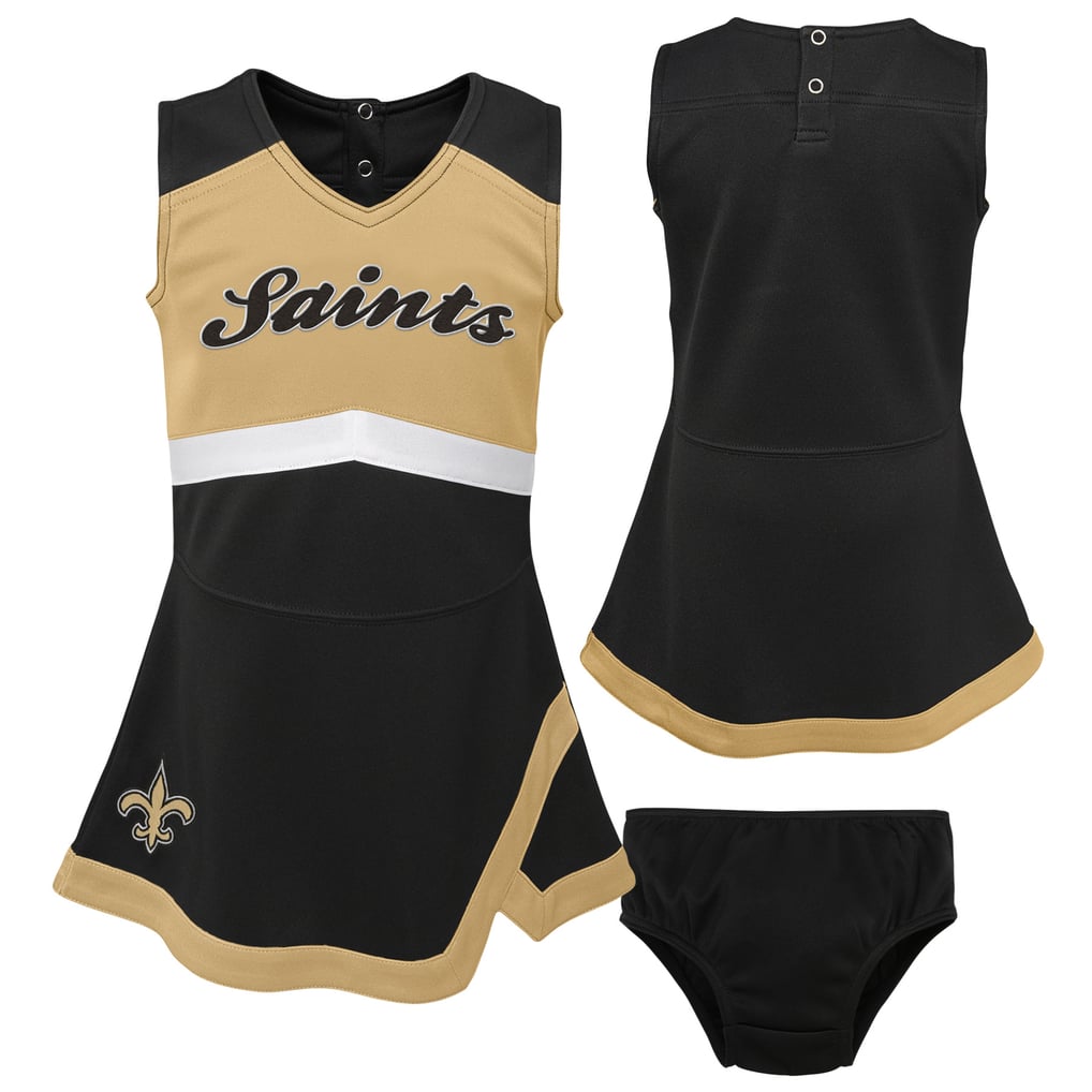 Girls Toddler New Orleans Saints Black/Gold Cheer Captain Jumper Dress