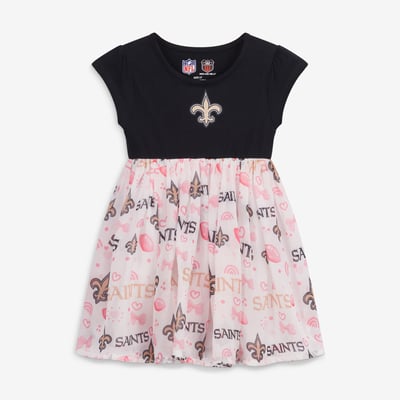 New Orleans Saints Wes & Willy Girls Toddler Princess Dress - Black