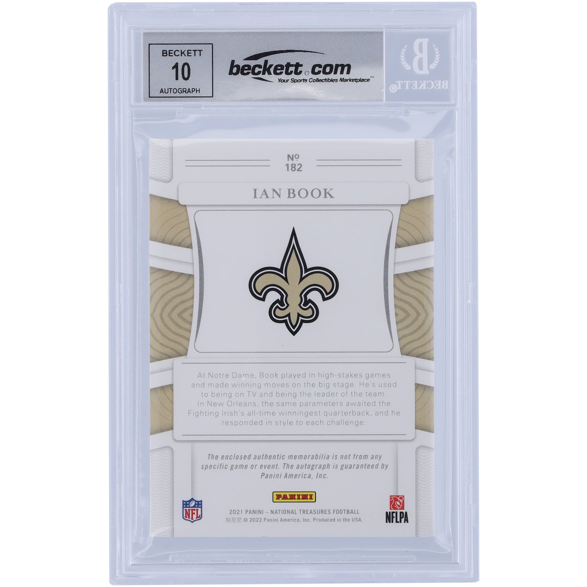 Ian Book New Orleans Saints Autographed 2021 Panini National