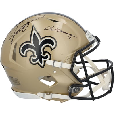 Jordyn Tyson & Chris Olave New Orleans Saints Autographed Fanatics Authentic Riddell Speed Authentic Helmet 
