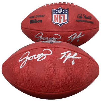 Jordyn Tyson & Tyler Shough New Orleans Saints Autographed Fanatics Authentic Duke Full Color Football 