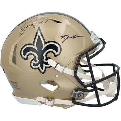 Jordyn Tyson & Tyler Shough New Orleans Saints Autographed Fanatics Authentic Riddell Speed Authentic Helmet 